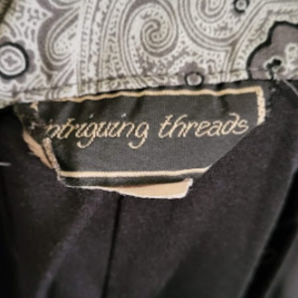 Intriguing Threads Women's Vintage Gray Paisley Print Formal Midi Skirt Size 12 - Picture 3 of 11